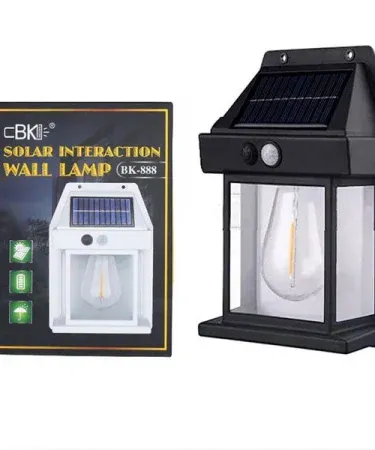 Solar Sensor Light – Waterproof Tungsten Filament Solar Wall Lamp with Motion Sensor, installed on an outdoor wall at dusk, showing bright filament illumination. , imagecaption=Solar Sensor Light – Intelligent induction wall lamp delivering bright, eco‑friendly lighting for gardens and patios.