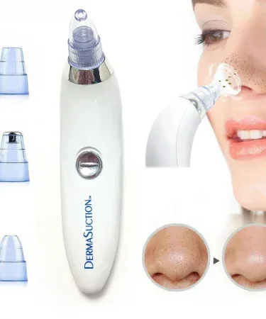 Cell Operated Blackhead Removal Machine Derma Suction 4‑in‑1 Black Head Remover – portable skin vacuum tool for home use