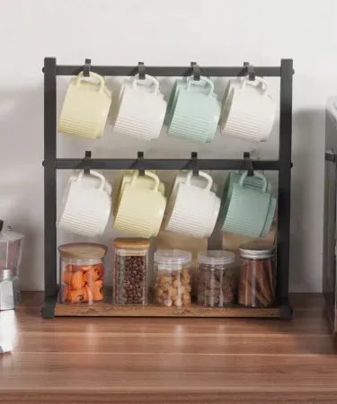 Iron kitchen organizer beautiful stand for home storage, sleek design, durable material