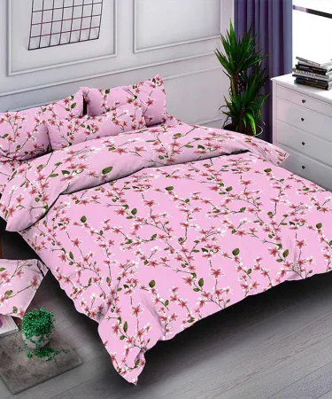 King size double bedsheet set with two plush pillows displayed on a neatly made bed in a modern bedroom, imagecaption=Luxurious King Size Double Bedsheet Set with 2 Pillows – perfect for a comfortable and stylish bedroom.