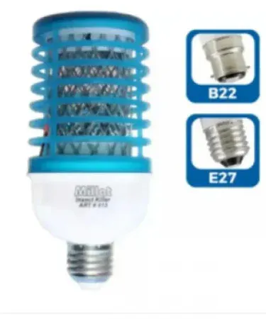 Millat insect killer bulb with blue LED light – electric mosquito killer lamp, energy efficient, noiseless, safe for kids