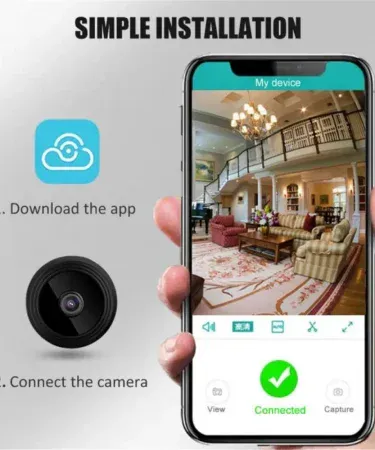 A9 Mini Camera HD 1080p Wireless Video Recorder for Home Security, Infant and Pet Monitoring, imagecaption=A9 Mini Camera – Compact HD 1080p Wireless Security Camera for Smart Home Use