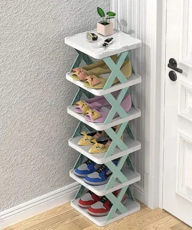 6 Layer X Shape Stackable Shoe Rack – space‑saving shoe organizer for home entrance, entryway, or cabinet