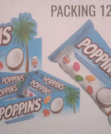Poppins coconut Bunty box pack 12 pcs – fresh refrigerated coconut snack pack , imagecaption=Poppins Coconut Bunty – 12 pcs box pack ,