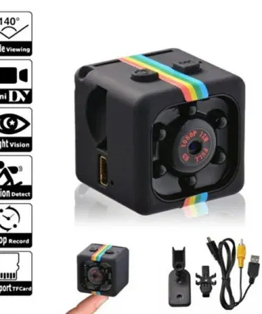 Sq11 Mini Camera 1080p HD night vision camcorder with motion detection and removable battery, imagecaption=Compact Sq11 Mini Camera – 1080p HD, night vision, motion DVR, perfect for sports and security.