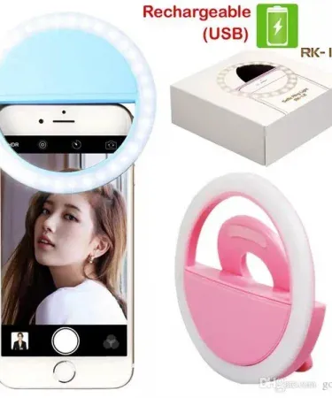 Portable rechargeable LED selfie ring light for mobile phones – perfect for TikTok, Instagram Reels and photography , imagecaption=Mobile Selfie Ring Light – bright, adjustable, and rechargeable – available on Khareedo | Kharedo ,