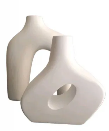 Two‑piece beautiful plaster of Paris vase set – one 11‑inch tall vase and one 9‑inch small vase, stylish home décor., imagecaption=Elegant 2‑piece plaster of Paris vase set – perfect for adding a touch of sophistication to any interior. ,