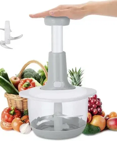 9‑in‑1 Manual Hand Push Chopper with 1.5 L capacity, stainless steel blade and anti‑skid base – versatile kitchen cutter and mixer