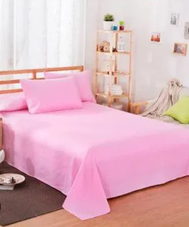 Premium export cotton king size plain bedsheet set with two matching pillow covers – solid color collection, imagecaption=Luxurious solid‑color king size cotton bedsheet set with pillow covers, perfect for a stylish bedroom.