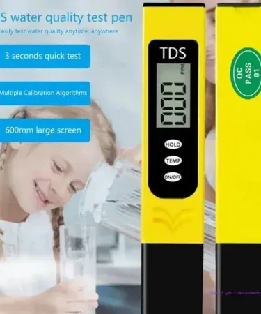Portable LCD Digital TDS Water Quality Tester showing LCD screen and probe, imagecaption=Portable LCD Digital TDS Water Quality Tester – ideal for aquarium, pool and RO water testing,