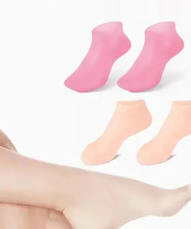 Silicone moisturizing socks and gloves set for foot and hand care, anti‑cracking, soft silicone, product image