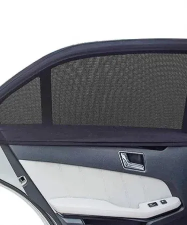 4 pieces universal car window shades with breathable mesh for side and rear windows, protecting against sun glare and UV rays.