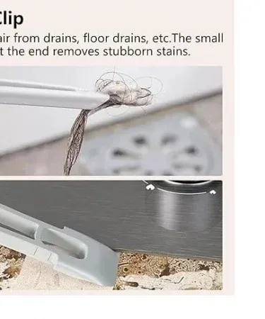 2‑in‑1 floor scrub and bathroom tile cleaning brush with adjustable portable mop handle, flexible head and built‑in tail shovel