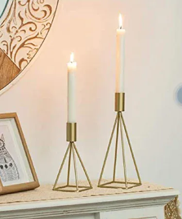 metal wire candle stick holder set – large and small decorative candle stands, imagecaption=Elegant 2‑piece metal wire candle holder set – perfect for modern home décor,