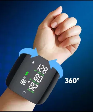 New LED rechargeable digital wrist blood pressure monitor with LED display and heart rate meter, portable and rechargeable
