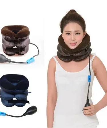 Neck Stretcher Inflatable Air Neck Traction Apparatus – Soft Cervical Collar Pillow for Pain Relief, imagecaption=Inflatable neck traction device providing comfortable cervical support and stress relief.