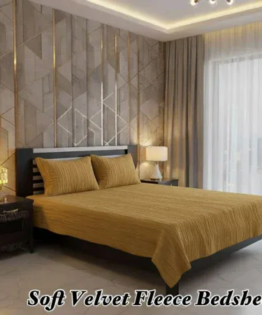 Soft Velvet Fleece Winter King Size Bedsheet with 2 Pillow Covers – Luxury Winter Bedding Collection 2025