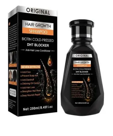 Original Hair Growth Shampoo bottle with biotin and keratin formula, imagecaption=Original Hair Growth Shampoo – promotes thicker, healthier hair,
