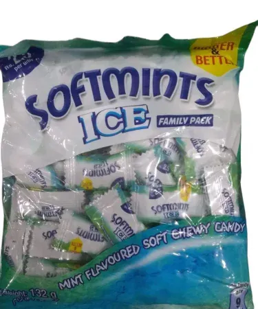 Soft Mint’s Candy Pouch Packing – fresh mint candies in hygienic poly bag, packaged for delivery in Pakistan