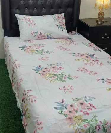 New Design Export Cotton Single Bedsheet with 1 Pillow Cover – soft, breathable cotton bedding for single beds, premium quality, COD available across Pakistan, imagecaption=Premium export‑grade cotton single bedsheet with matching pillow cover – perfect for a cozy single bed,