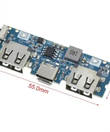 18650 Dual USB Power Bank Board 5V 2.4A module with LED indicator and Type‑C input