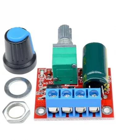 DC Motor Speed Controller Module 3V-35V – compact 90W PWM controller for precise motor speed control, suitable for robotics and DIY projects.