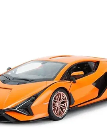 1:24 Lamborghini Sian FKP37 diecast model with smoke exhaust, LED lights, sound and openable scissor doors, imagecaption=Premium 1:24 scale Lamborghini Sian FKP37 alloy diecast model – smoke effect, lights, sound and pull‑back function.