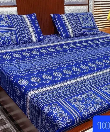 Luxury king size double bed sheet set with two soft pillow covers – breathable, comfortable bedding for Pakistani homes