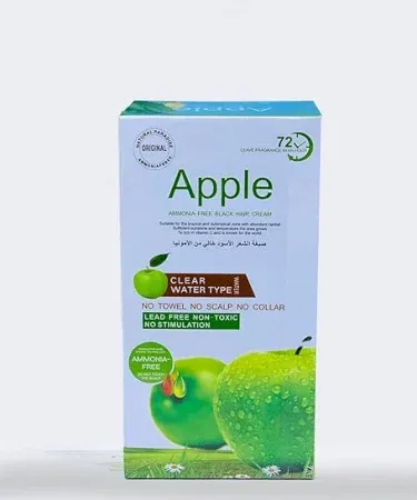 Apple Clear Water Type Black Hair Cream 72 Hours packaging, sleek bottle with black label, suitable for men and women