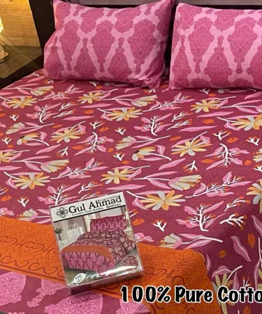 100% pure cotton king size double bedsheet with two matching pillow covers – export quality bedding set, imagecaption=Premium pure cotton king size double bedsheet set with 2 pillow covers, featuring export‑grade quality and Khareedo | Kharedo’s Check on Delivery service.