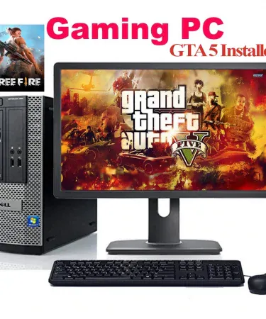 Complete Gaming PC Setup Dell OptiPlex 390/790/990 with 15‑inch LCD monitor, keyboard, mouse, cables and GTA 5 pre‑installed, imagecaption=Complete Gaming PC Bundle – Dell OptiPlex 390/790/990 with GTA 5 installed and Check‑on‑Delivery service ,