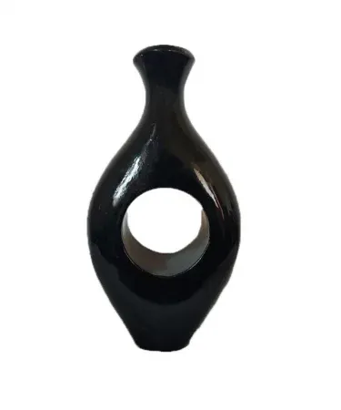 Handmade black decorative vase (beautiful vase mate colour) perfect for artificial flowers and table décor