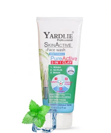 Yardlie Professional Skin Active Face Wash 120ml UK Based Formula – 3‑in‑1 Clay Wash, Scrub & Mask for Oily Skin, imagecaption=Yardlie Professional Skin Active Face Wash 120ml – 3‑in‑1 cleansing, exfoliating & masking solution,