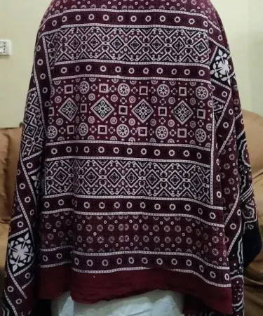 Premium Sindhi Ajrak and cotton shawl – handcrafted traditional block‑print design, vibrant colors, suitable for men, women and girls, imagecaption=Elegant Sindhi Ajrak & Cotton Shawl – perfect for cultural events, daily wear and festive occasions,