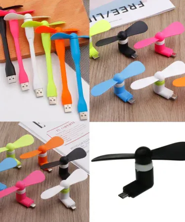 Mini portable flexible fan plugged into a smartphone showing flexible blades and USB‑C connection, imagecaption=Mobile Phone Fan Android & iPhone Mini Portable Flexible Fan – flexible, noiseless cooling for smartphones.