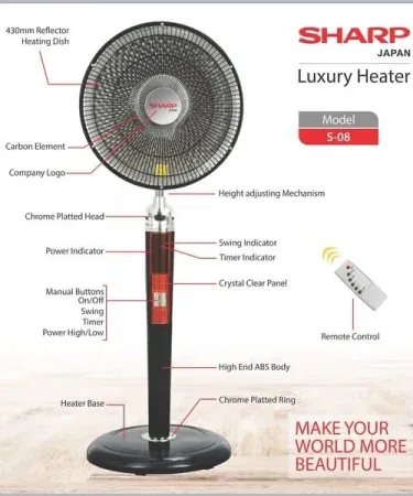 Electric Heater Sun Halogen Stand Heater 100W‑1000W on kitchen countertop, imagecaption=Sun Halogen Stand Heater – 100W to 1000W, perfect for quick dish heating.