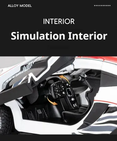 1:24 McLaren P1 GTR diecast model car with pull‑back action, open doors, realistic alloy finish, imagecaption=Realistic 1:24 scale McLaren P1 GTR diecast model – perfect for collectors and kids,