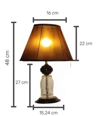black and golden table lamp set with fabric shade and metal base**