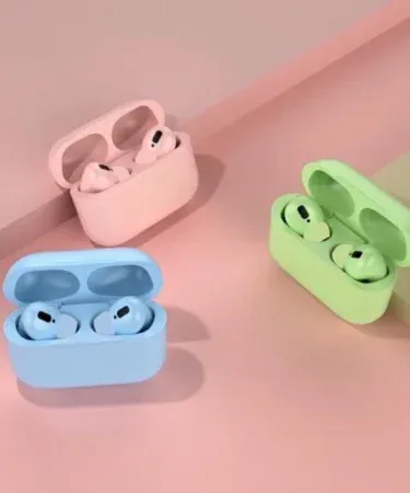 Pro Air Pro TWS Wireless Earbuds with charging power‑bank case, active noise cancellation, shown in sleek black design, imagecaption=Pro Air Pro TWS Wireless Earbuds with power‑bank case – compatible with all devices, available on Khareedo & Kharedo.