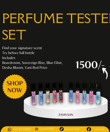 Perfume Tester Set – five 5 ml fragrance sample bottles for travel and gifting