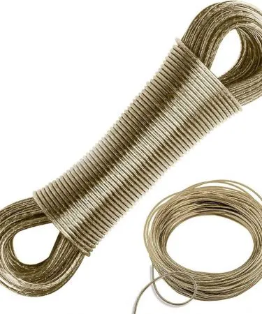 GenCartHub PVC coated metal clothesline rope 20 m with hooks for heavy‑duty laundry drying