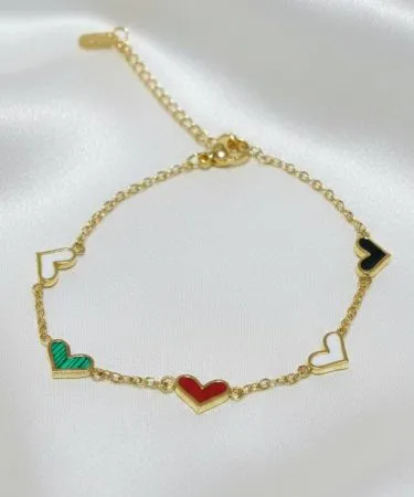 rawaah-jewellery-high-quality-stainless-steel-multi-color-heart-bracelet**