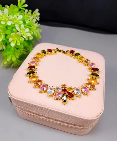 rawaah-jewellery-multicolor-bracelet-golden-plated-tennis-style**
