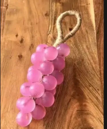 Organic Handmade Grape Shaped Soap – Natural Melt & Pour with Aloe Vera and Neem, imagecaption=Eco‑friendly grape‑shaped organic soap, perfect for kitchen hand washing and gifting.