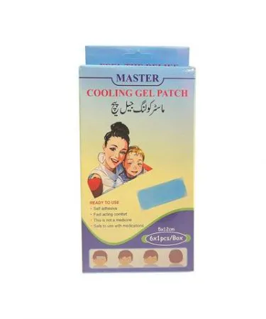 Cooling Gel Patch pack of 6 adhesive hypoallergenic cooling gel patches for instant relief, imagecaption=Cooling Gel Patch – 6 Patches Pack – Instant cooling relief for home, office, and travel.