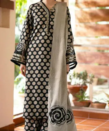 Alhumdullilah Summer Hit COD 2026 Brooque 3PC Lawn Suit – Printed Lawn Shirt, Trouser, and Tana Dora Dupatta , imagecaption=Elegant Brooque 3PC Lawn Suit from the Summer Hit COD 2026 Collection ,