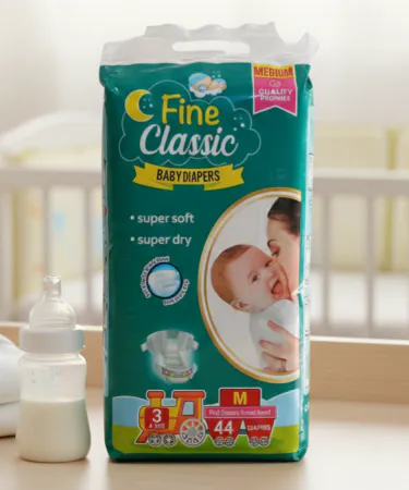 FINE CLASSIC MED 44 PCS premium medical gloves displayed in a clean white box, showing 44 powder‑free disposable gloves, imagecaption=FINE CLASSIC MED 44 PCS – high‑quality medical gloves available on Khareedo & Kharedo with Check on Delivery.