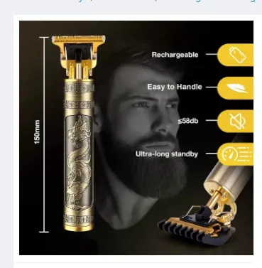 T9 Vintage Hair Trimmer for Men – rechargeable professional hair cutting and shaving machine, sleek vintage design, stainless steel blades, multiple length combs, perfect for men and boys in Pakistan