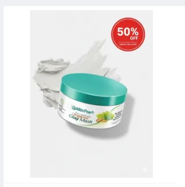 Golden Pearl Organic Clay Mask 75ml – purifying, brightening & hydrating facial mask, imagecaption=Golden Pearl Skin Lightening Organic Clay Mask 75ml – spa‑like treatment for radiant skin.