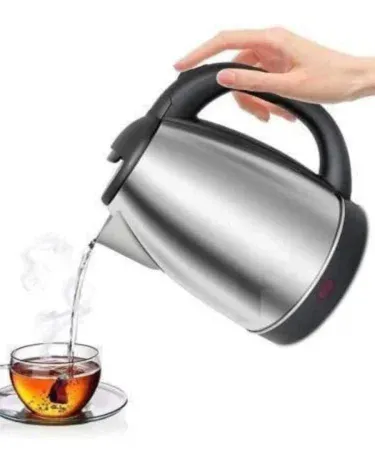 Abu Turab 1500W stainless steel electric kettle with sleek modern design, portable kitchen appliance, fast boiling water, Pakistan online store